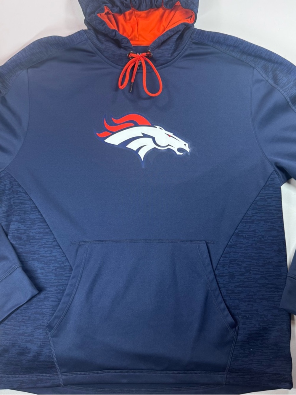 MAJESTIC ThermaBase Denver Broncos NFL Navy/Orange Pullover Hoodie,XL